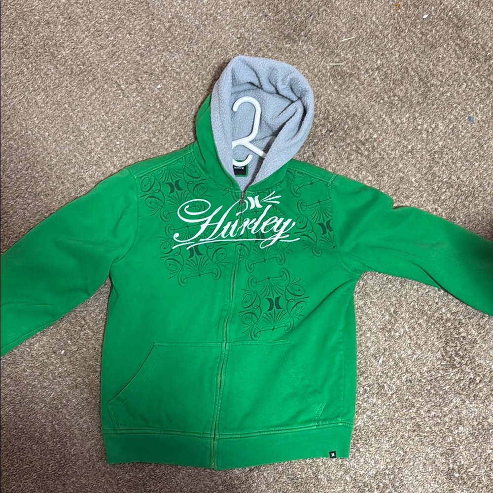 Hurley Green hoodie CYBER Y2K GRUNGE